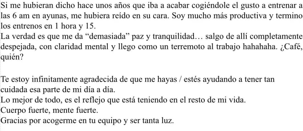 Captura de WhatsApp de testimonio real 16