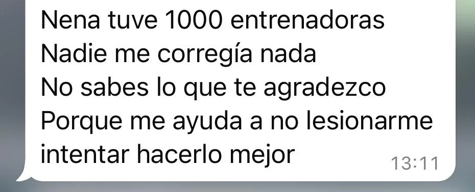 Captura de WhatsApp de testimonio real 21