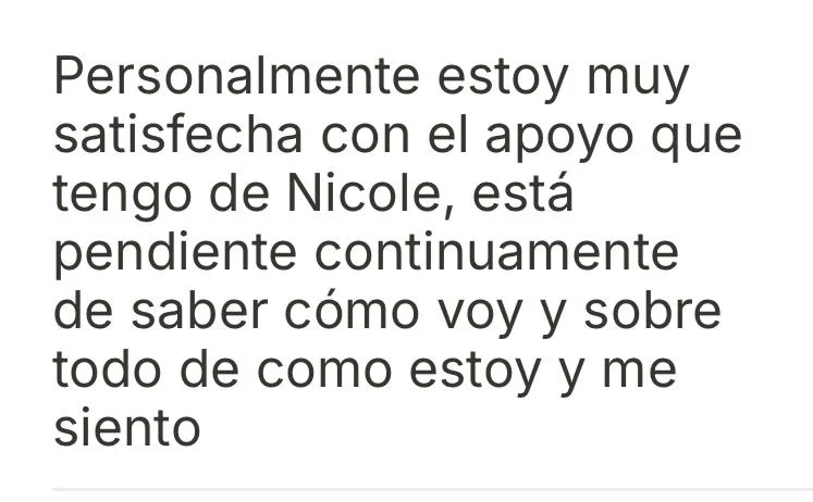 Captura de WhatsApp de testimonio real 24