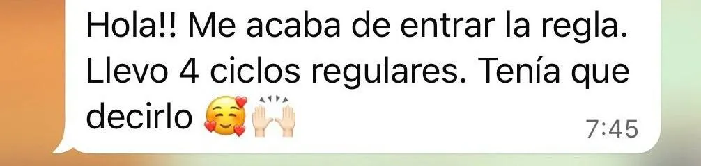 Captura de WhatsApp de testimonio real 34