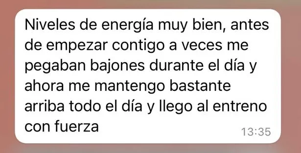 Captura de WhatsApp de testimonio real 9